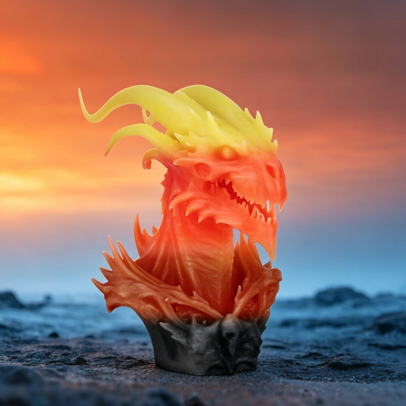 Amolen PLA 1.75mm color-changing filament spool showing vibrant filament in a 1kg package for 3D printing.