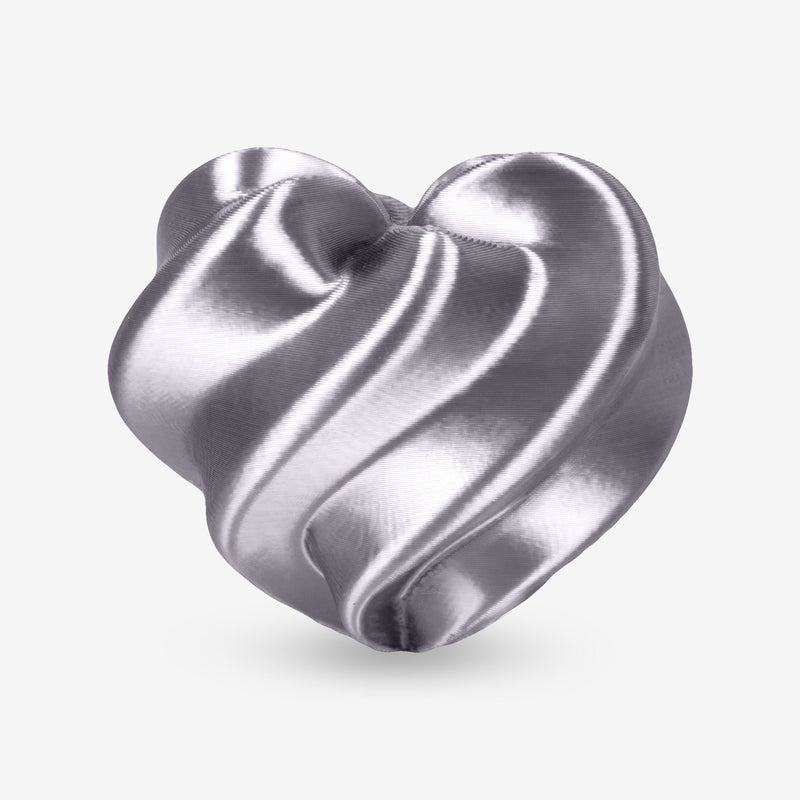 Silver PLA Silk Basic filament by Amolen, 1.75mm, 1kg spool, showcasing the shiny, smooth filament for 3D printing.