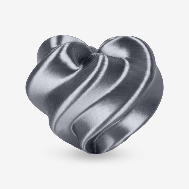 Amolen PLA Silk Basic 1.75mm filament in silver grey, 1kg spool for 3D printing.