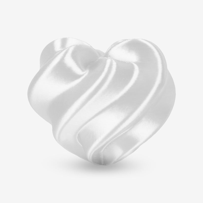 White Amolen PLA Silk Basic 1.75mm filament spool for 3D printing, 1kg weight, smooth and shiny finish.