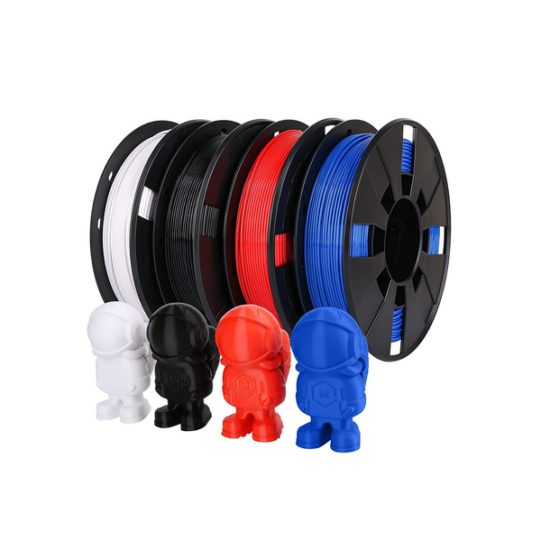 Amolen PETG Basic Variety Pack with four 200g PLA filament spools in assorted colors for 3D printing.