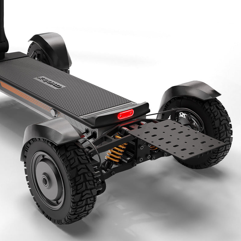 CycleBoard X-Quad 3000 rear bracket and cargo basket combo mounted on e-bike, showing sturdy metal rack and spacious storage basket.