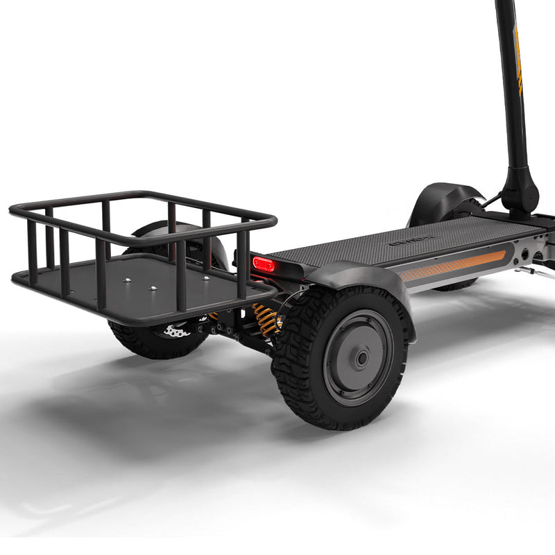 CycleBoard X-Quad 3000 rear bracket and cargo basket combo, durable accessory for extra storage on electric skateboards.