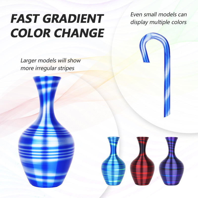 Amolen PLA Silk S-Series Variety Pack with four 1kg spools of 1.75mm filament in colorful shades.