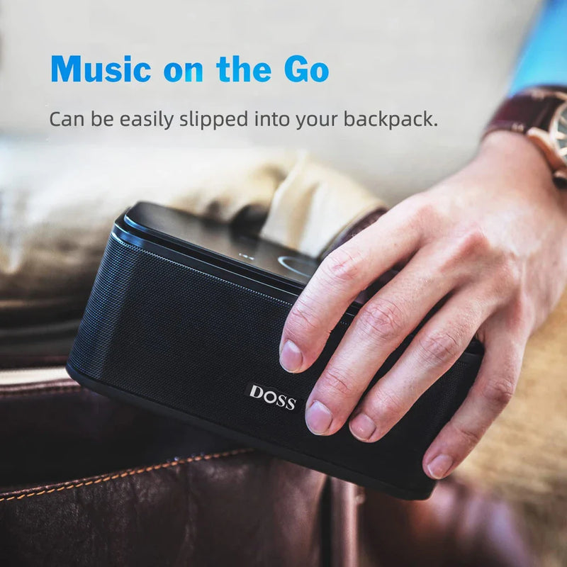 Bluetooth speaker SoundBox by Electronics Den in black with control buttons and a compact portable design.