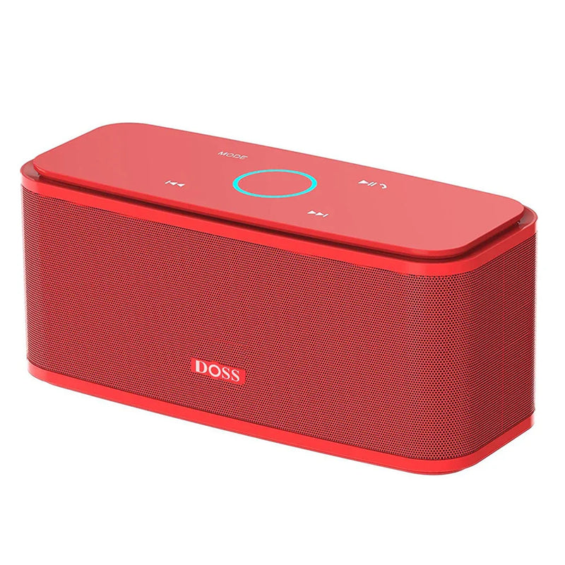 Electronics Den SoundBox Bluetooth speaker with sleek black design and control buttons, portable audio device on a white background.