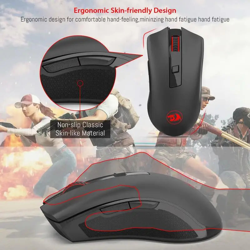 Wireless Optical Mouse M652 by Electronics Den with USB receiver, sleek design, and 2.4G wireless connectivity.