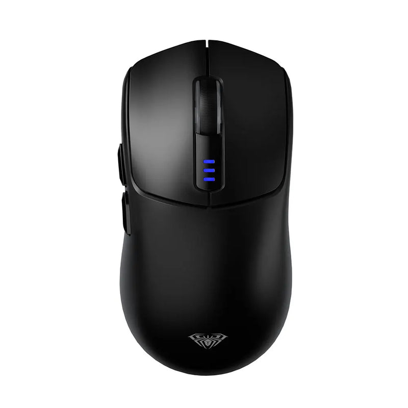 Tri-mode rechargeable ergonomic Bluetooth mouse by Electronics Den, showing its sleek design and multiple connectivity options.