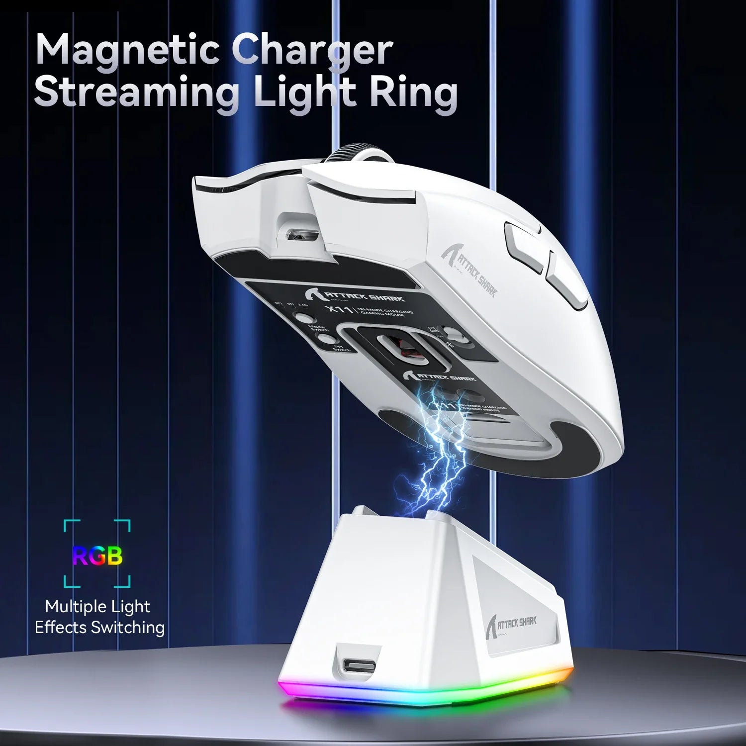 Attack Shark X11 White  Bluetooth Wireless Mouse Three Mode