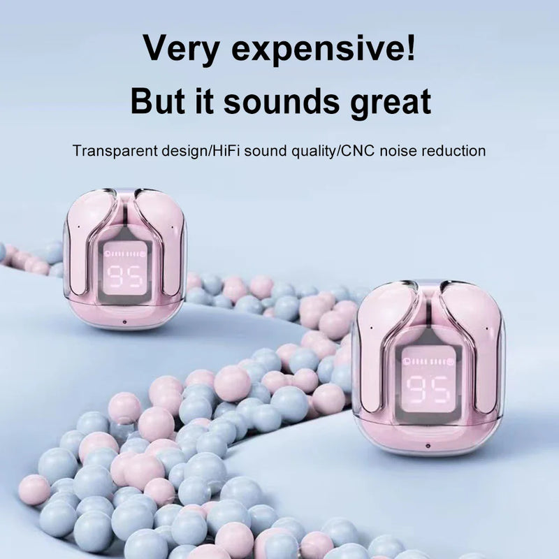 Wireless Bluetooth headset AIR31 by Electronics Den with sleek in-ear design and charging case, visible in the image.