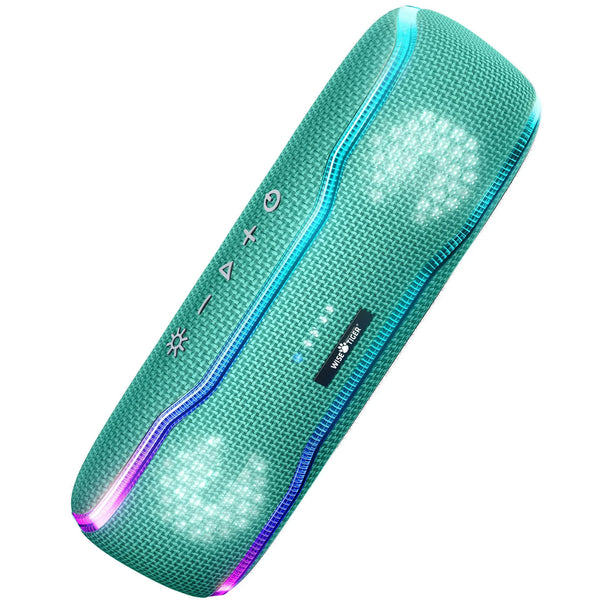Black 25W Bluetooth waterproof speaker from Electronics Den with IPX7 rating, featuring a compact design and built-in control buttons.