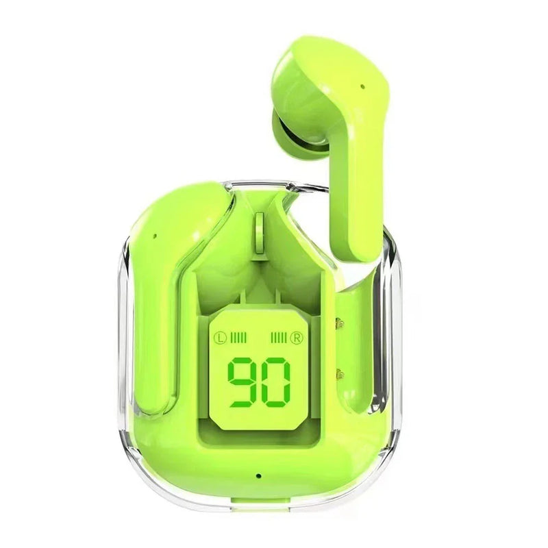 Wireless Bluetooth headset AIR31 by Electronics Den with sleek design and in-ear earbuds for hands-free audio.