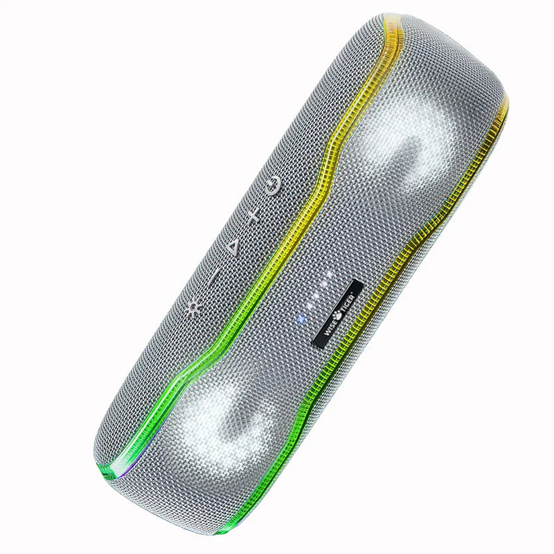 Bluetooth speaker by Electronics Den, 25W waterproof IPX7 design with rugged exterior and built-in controls, ideal for outdoor use.