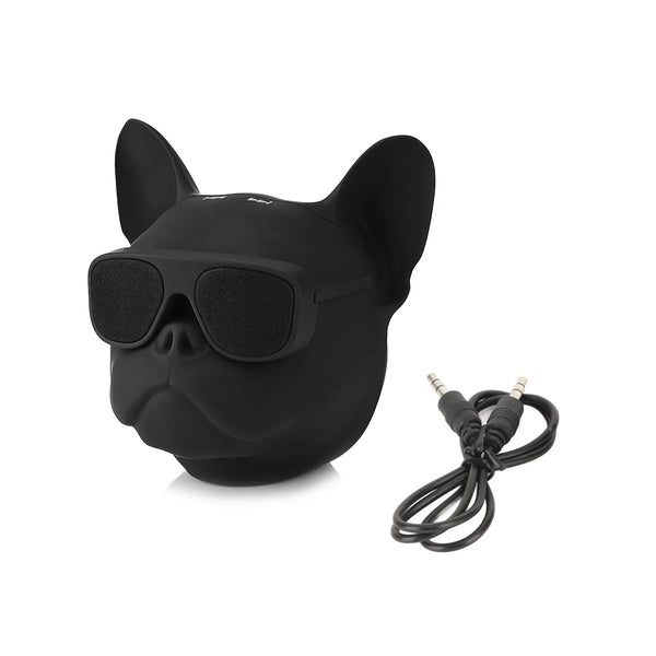 Dog-shaped portable Bluetooth speaker with stereo sound and subwoofer, compact design for on-the-go audio by Electronics Den