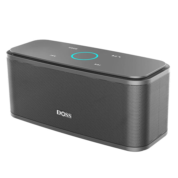 Electronics Den SoundBox Bluetooth speaker showing a sleek black design with control buttons on top.