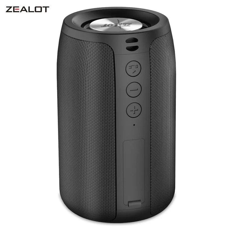 S32 Portable Bluetooth Speaker by Electronics Den showing compact black wireless speaker with control buttons on top