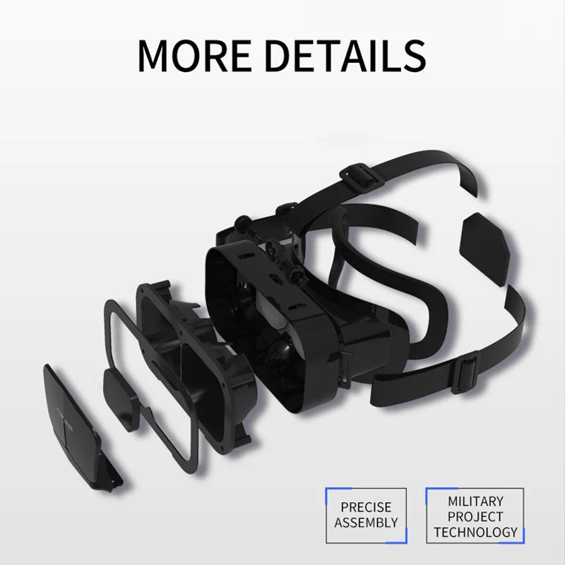 Electronics Den 3D VR glasses virtual reality headset with adjustable straps and immersive display for gaming and experiences