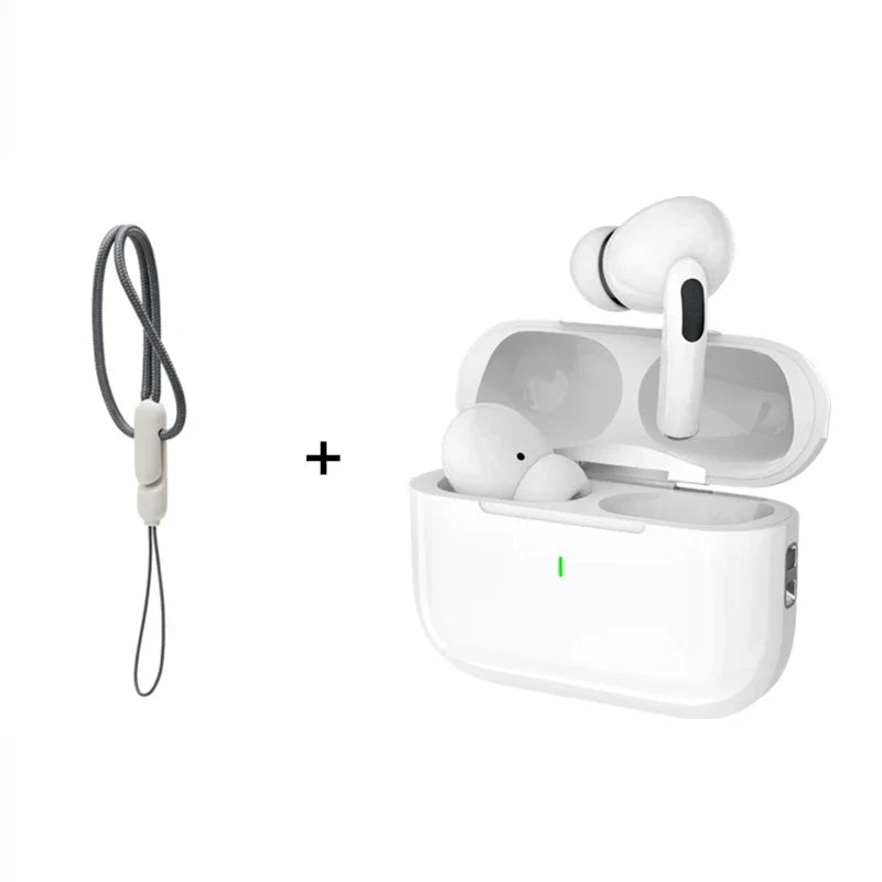 Wireless Bluetooth earphones from Electronics Den with sleek in-ear design and charging case, New Air Pro True Wireless Earphones.
