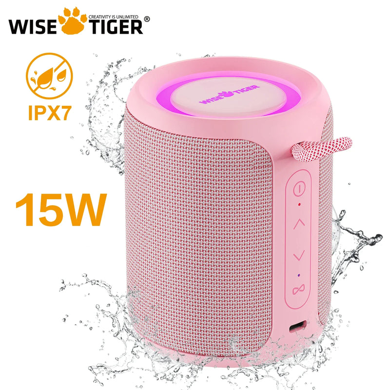 Mini portable wireless speaker by Electronics Den, showing compact design with control buttons and speaker grille.