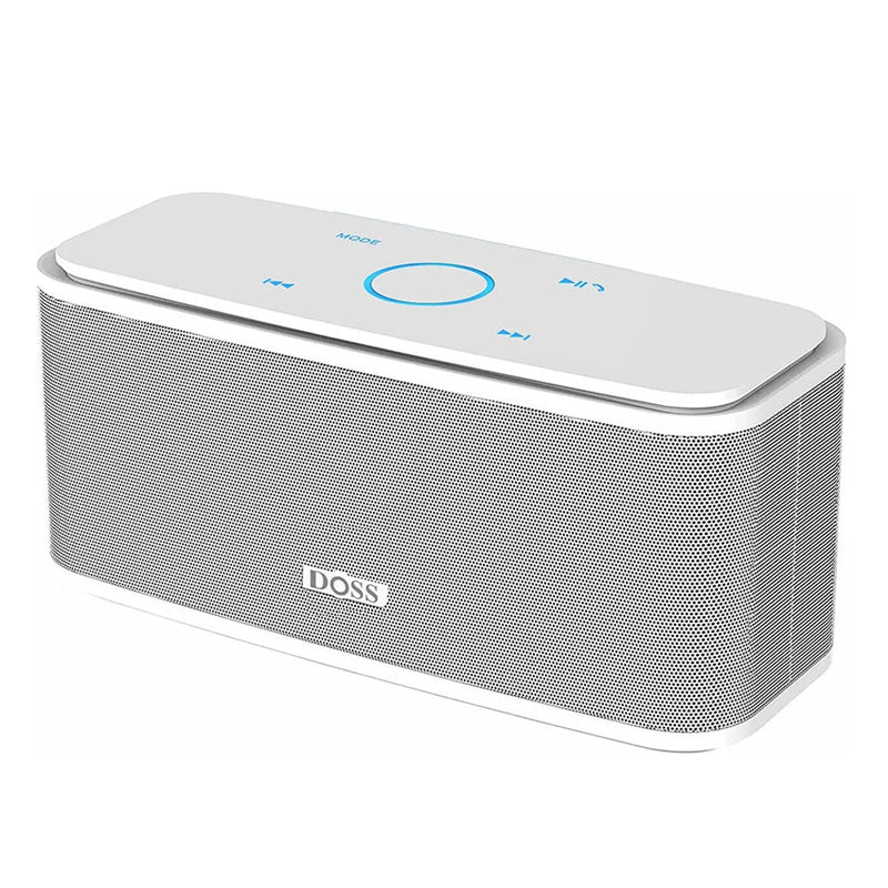 Wireless Bluetooth speaker by Electronics Den with compact black design and control buttons on top.