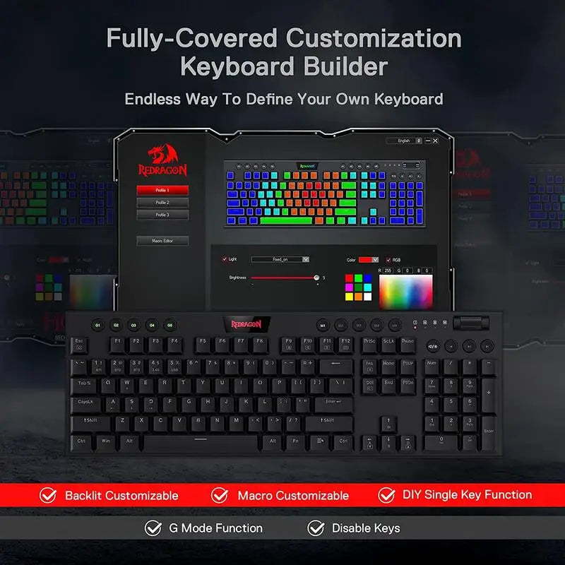Wireless RGB Mechanical Keyboard K618 Horus by Electronics Den with colorful backlit keys and sleek black design