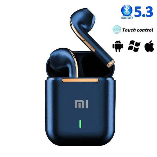 True wireless Xiaomi earbuds from Electronics Den shown in sleek charging case with black design and compact size.