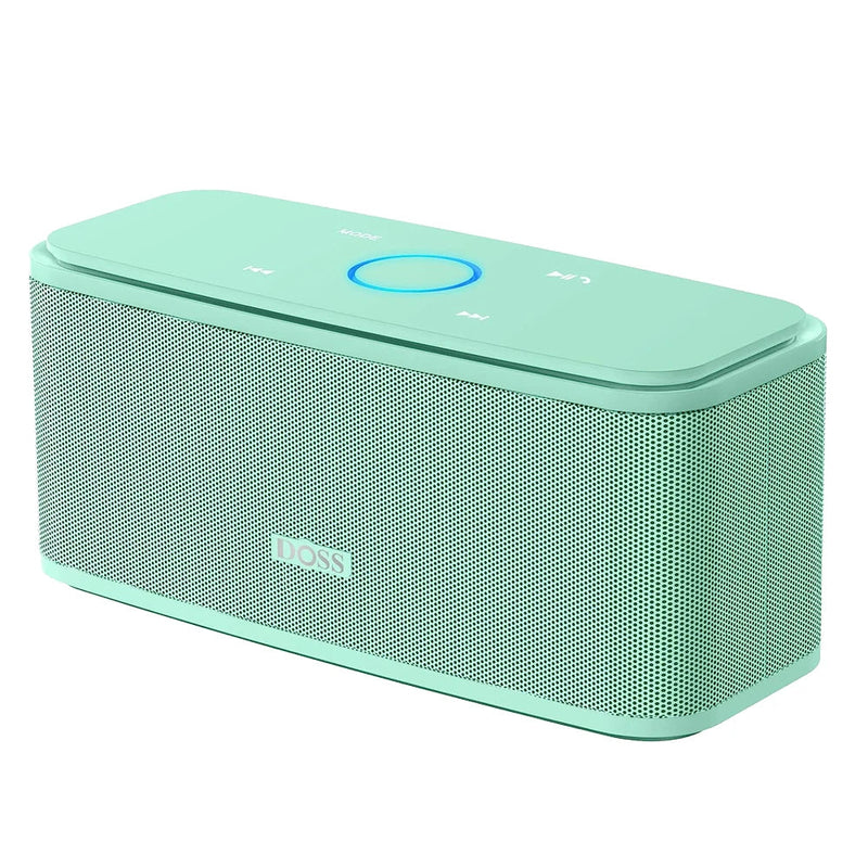 Electronics Den SoundBox Bluetooth speaker with sleek black design and control buttons, portable and ideal for wireless audio.