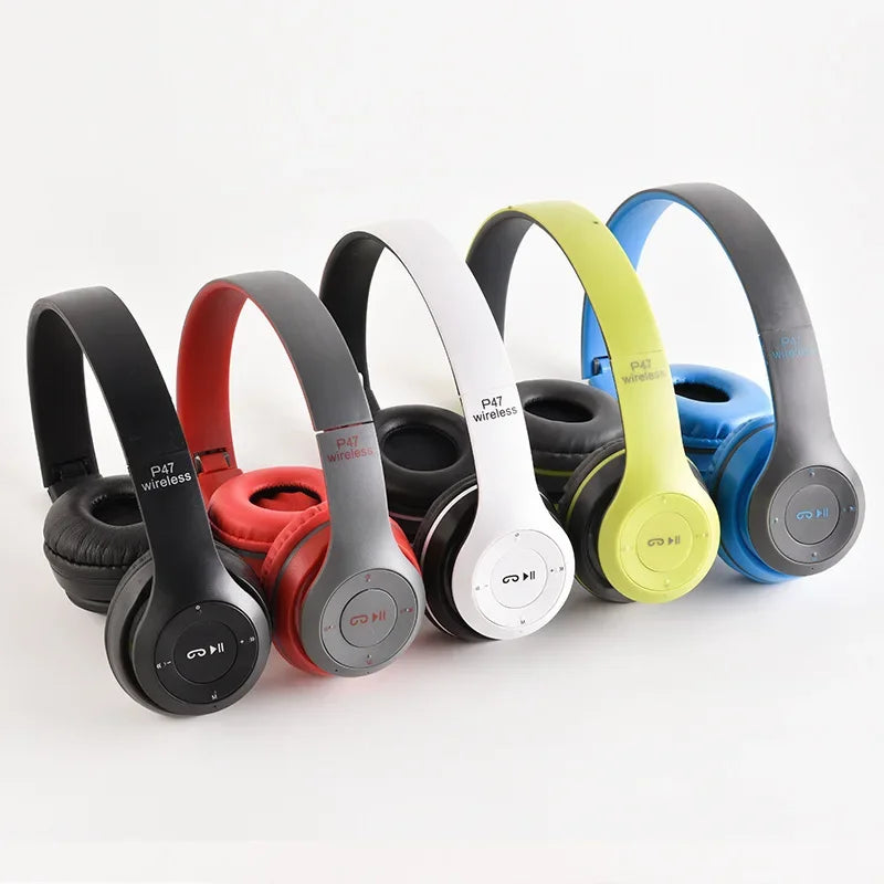 Wireless Bluetooth 5.0 headphones by Electronics Den, sleek black design with padded ear cups for comfortable listening.