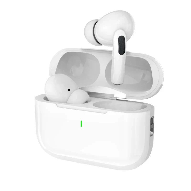 Wireless Bluetooth earphones from Electronics Den, New Air Pro True Wireless headphones with sleek design and in-ear comfort.