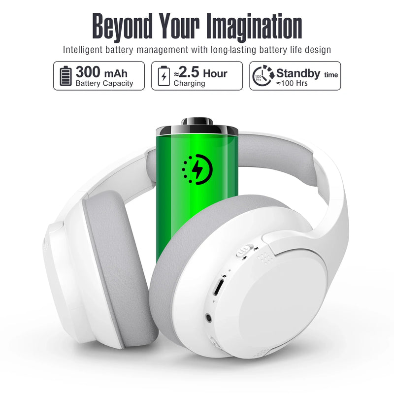 Wireless over-ear Bluetooth headphones by Electronics Den with cushioned ear cups and sleek black design.