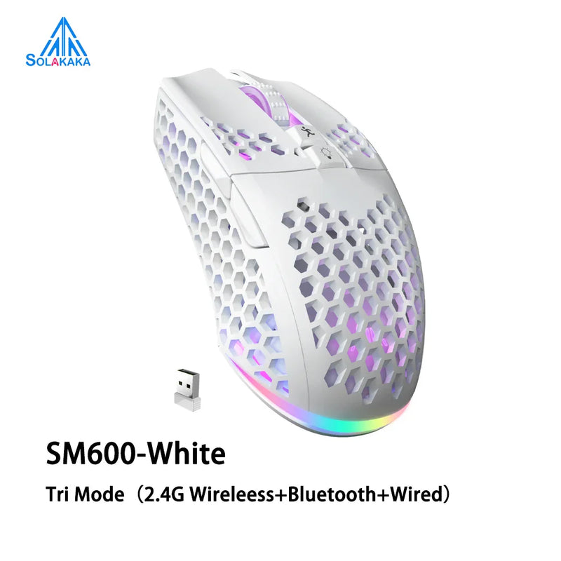 Wireless Gaming Mouse SM600 with 3-Mode connection by Electronics Den, featuring ergonomic design and customizable buttons.