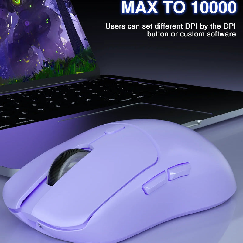 Tri-mode rechargeable ergonomic Bluetooth mouse by Electronics Den with multiple connectivity options and a sleek design.