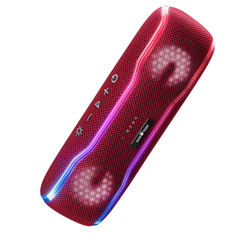 Electronics Den 25W Bluetooth waterproof speaker with IPX7 rating, portable design, and built-in controls for outdoor use