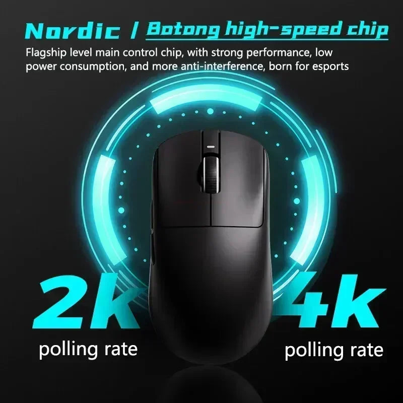 Dragonfly R1 Pro Max gaming mouse by Electronics Den, featuring ergonomic design and customizable buttons, shown on a desk.