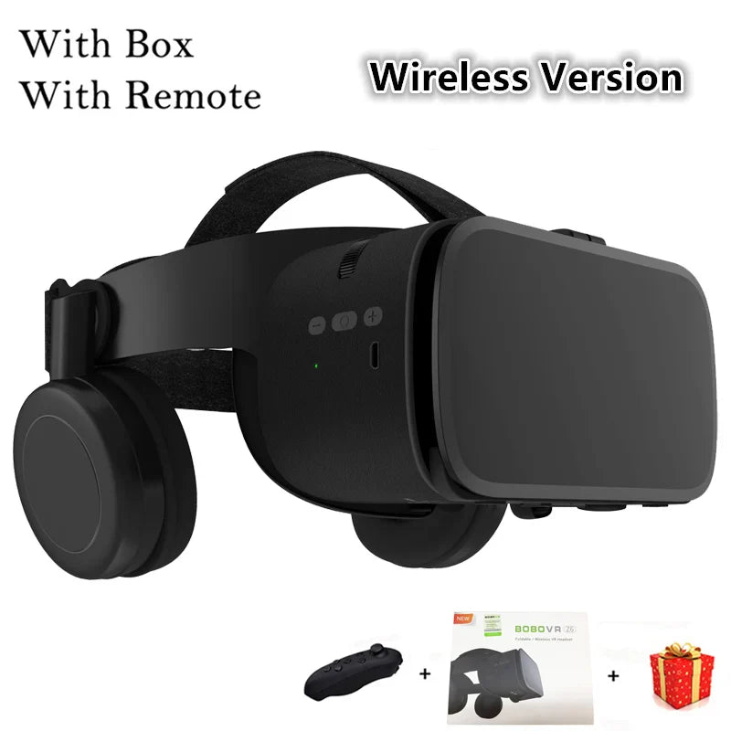 Electronics Den Z6 Casque Helmet 3D VR glasses with adjustable straps and immersive viewing lenses, designed for virtual reality experiences.