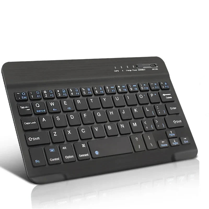 Bluetooth wireless keyboard from Electronics Den with sleek design and compact layout, shown on a clean workspace.