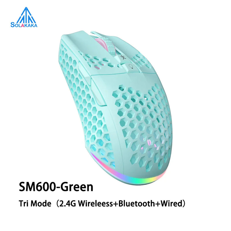 Wireless Gaming Mouse SM600 with three connection modes by Electronics Den, featuring ergonomic design and customizable buttons.