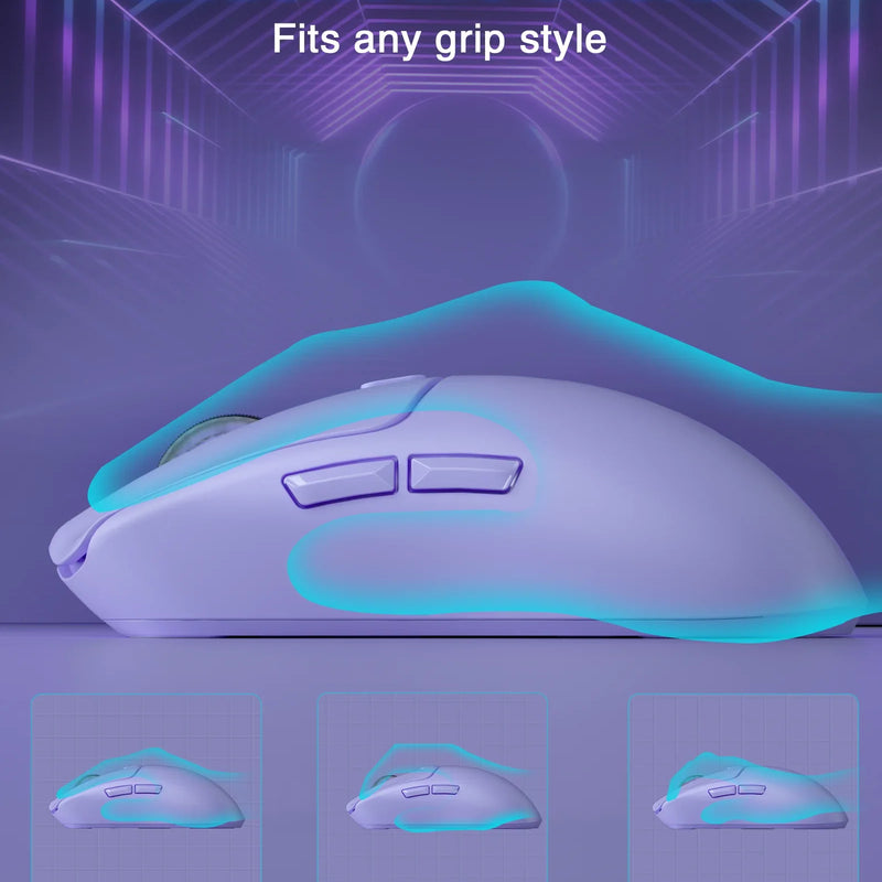 Tri-mode rechargeable ergonomic Bluetooth mouse by Electronics Den with sleek design and multiple connectivity options.