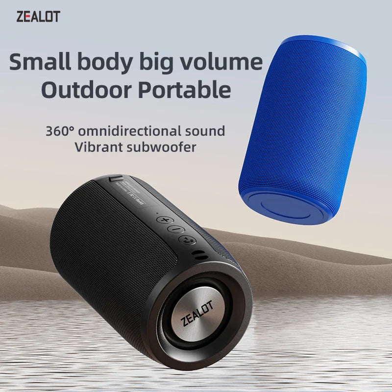 Portable Bluetooth speaker from Electronics Den with compact design and wireless connectivity, ideal for on-the-go listening.