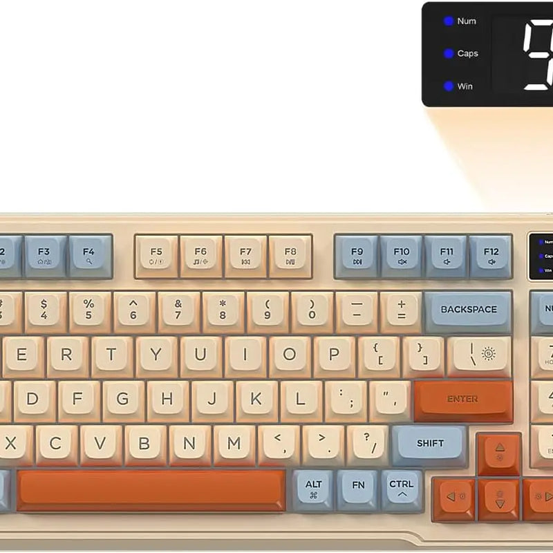 Wireless gaming keyboard from Electronics Den with RGB backlit keys and sleek design, ideal for gaming setups.