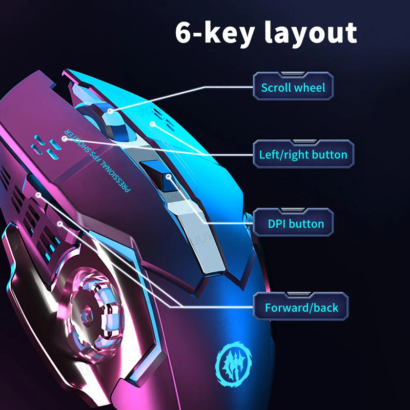 Wireless Gaming Mouse Bluetooth from Electronics Den with ergonomic design and customizable buttons on a sleek surface