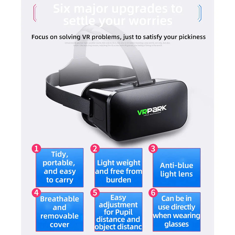 VR glasses 3D virtual reality headset helmet by Electronics Den with adjustable straps and sleek black design.