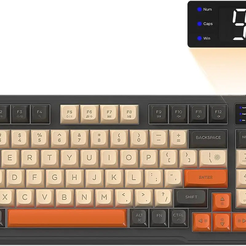 Wireless gaming keyboard M96 by Electronics Den with RGB backlit keys and sleek ergonomic design.