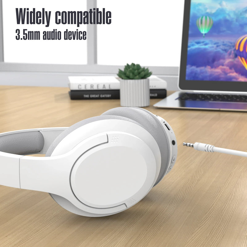 Black Bluetooth wireless over-ear headphones by Electronics Den with padded ear cups and headband for comfortable listening.
