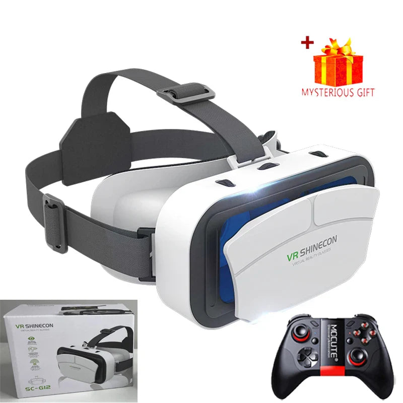 Electronics Den virtual reality VR glasses headset with adjustable straps and lenses for immersive VR experiences.