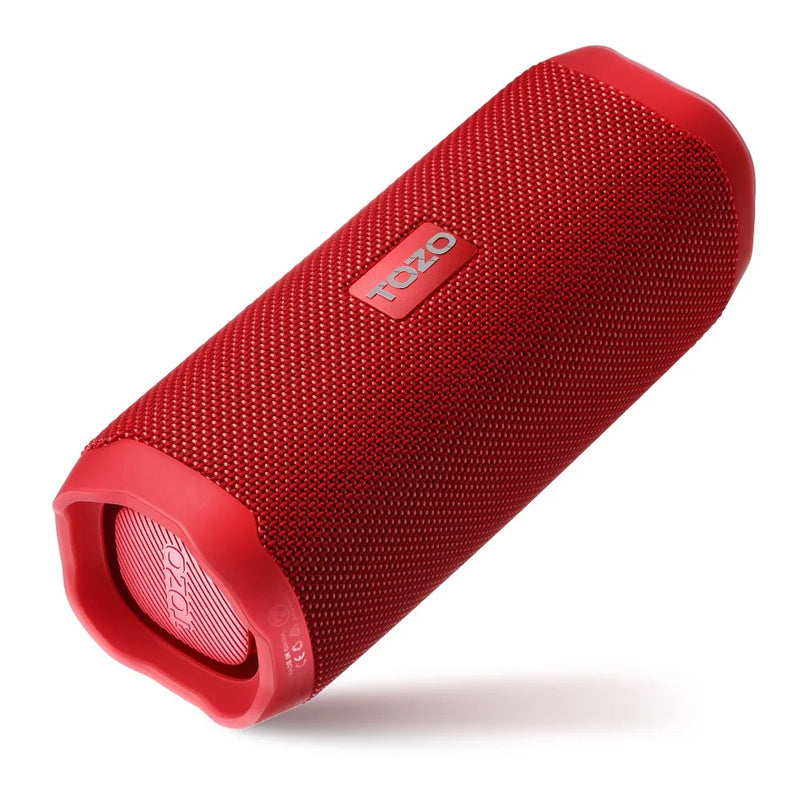 Electronics Den Bluetooth speaker with dual drivers and dual bass diaphragms, showcasing sleek design and speaker grille.