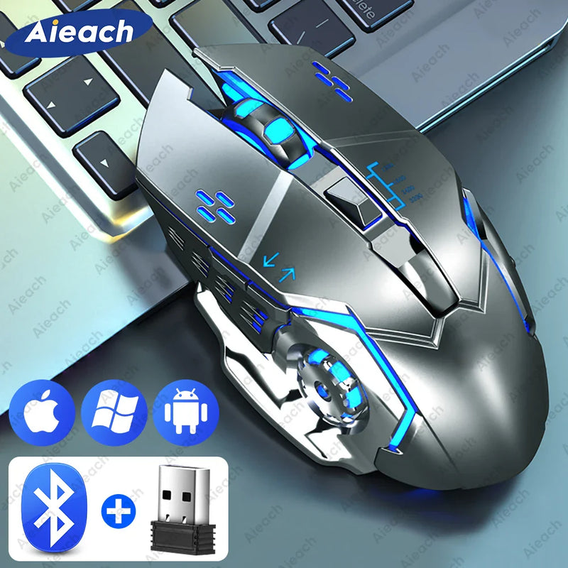 Wireless gaming mouse from Electronics Den with Bluetooth connectivity, ergonomic design, and customizable buttons.
