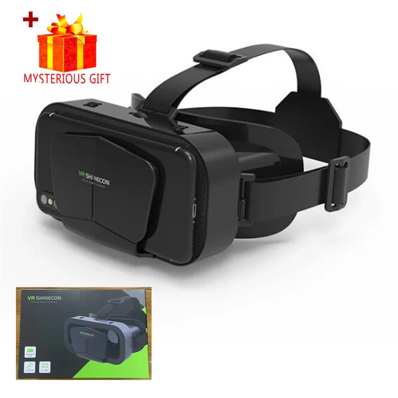 Shinecon Virtual Reality Viar 3D VR glasses with adjustable straps and lenses, designed for immersive virtual reality experiences.