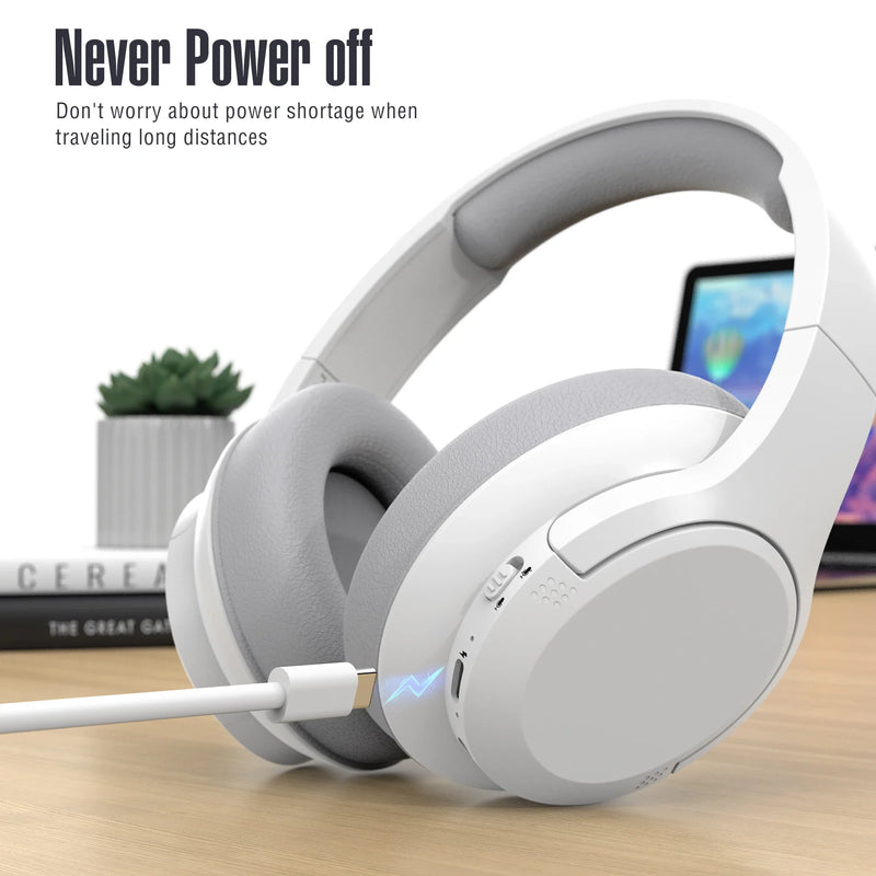 Wireless over-ear Bluetooth headphones by Electronics Den with cushioned ear cups and sleek black design.
