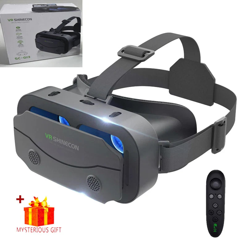 Shinecon Virtual Reality Viar 3D VR glasses with adjustable head straps and lenses for immersive VR experiences.